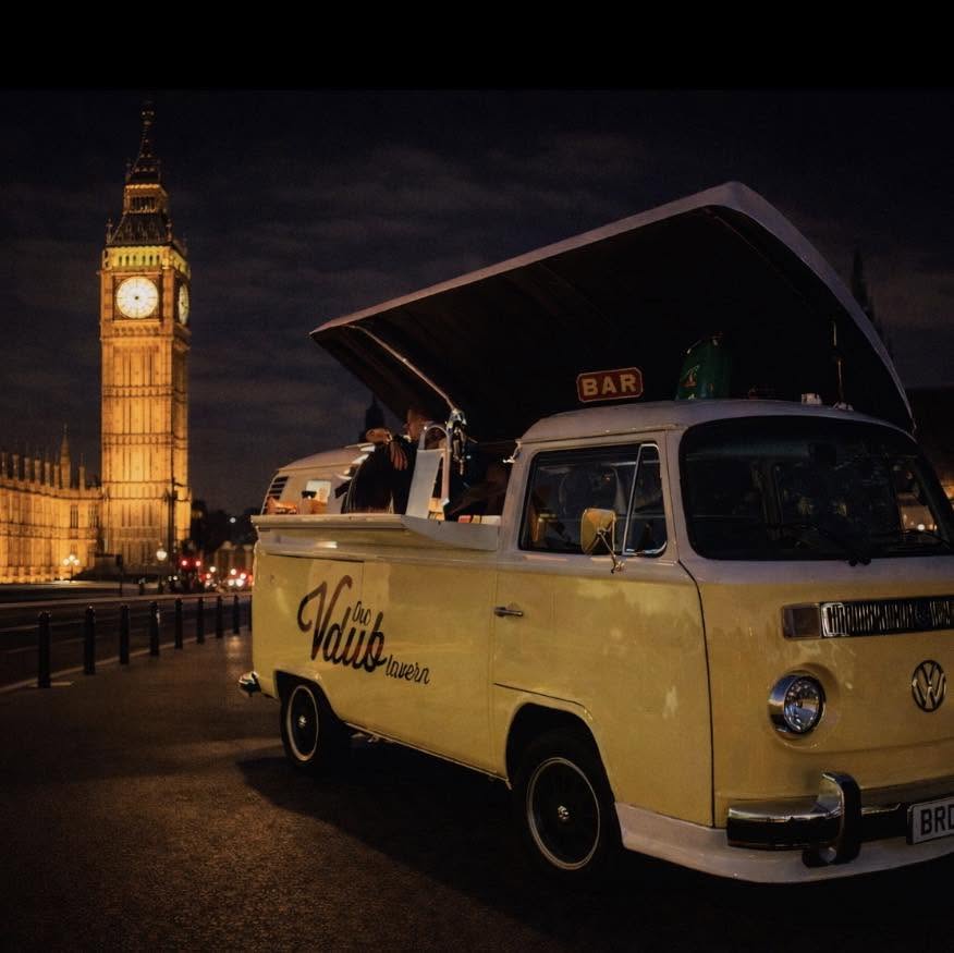 The Vdub Tavern at night