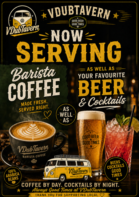 Vdub Tavern coffee and cocktails